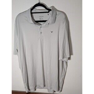 Callaway Golf POLO SHIRT Men XL Grey Opti-Dri Performance SHORT SLEEVE Textured